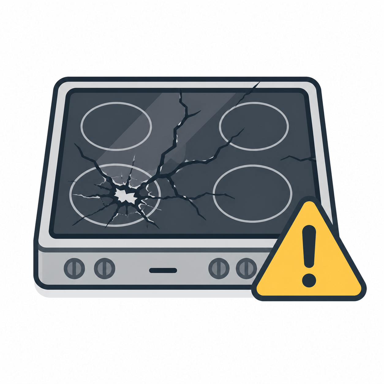 Cracked or damaged cooktop concerns