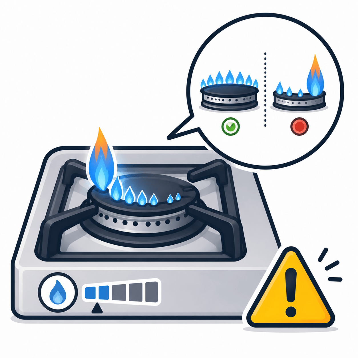 Weak or uneven flame